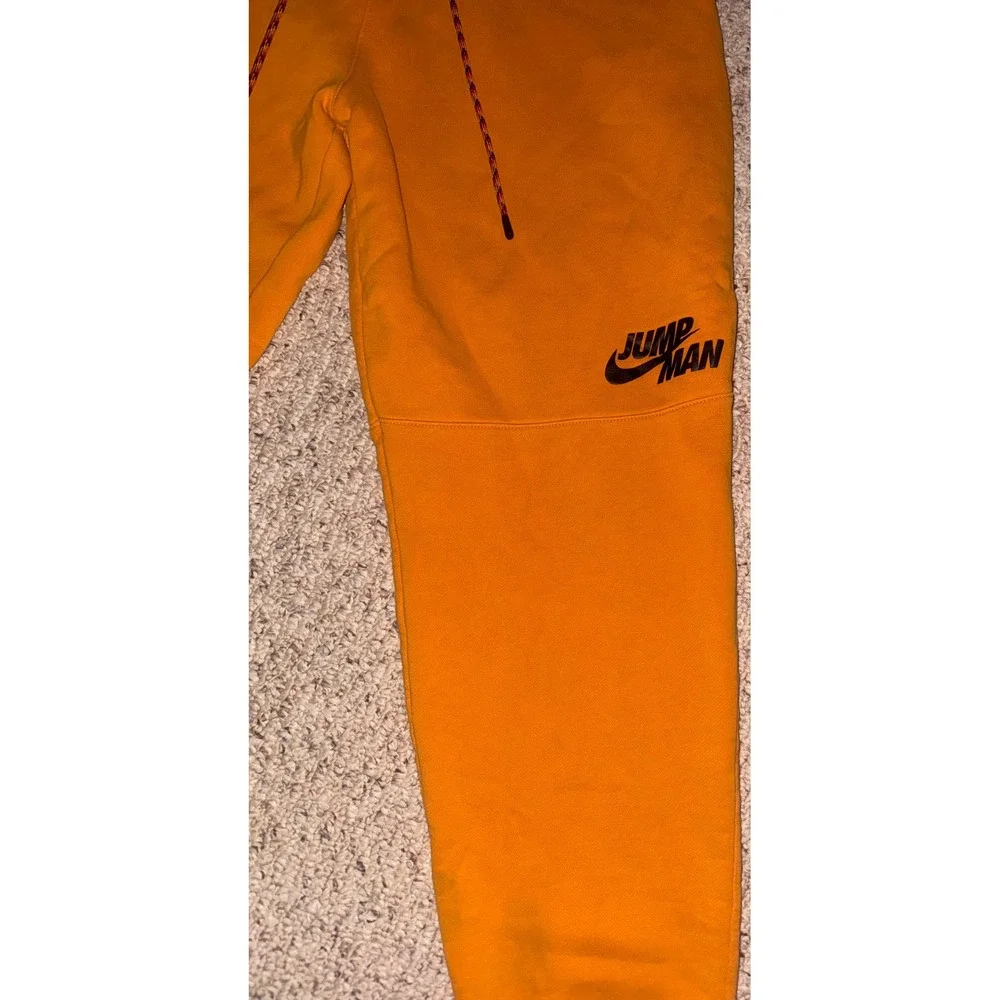 Jordan Jumpman Mens XL Orange Fleece Jogger Sweatpants Elastic Waist Drawstring